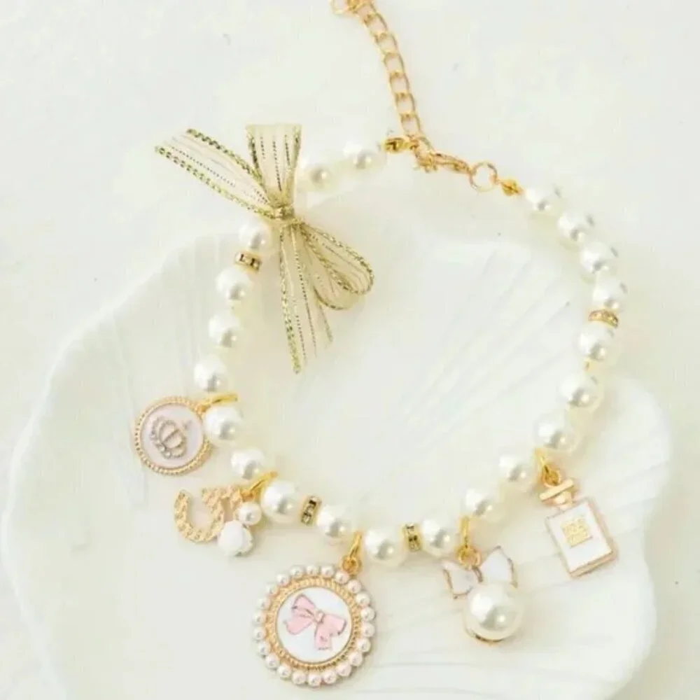 Rhinestone Pearl Necklace for Dog & Cat
